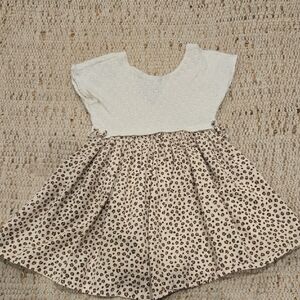 Zara Cream and Brown Leopard Print Kids Dress